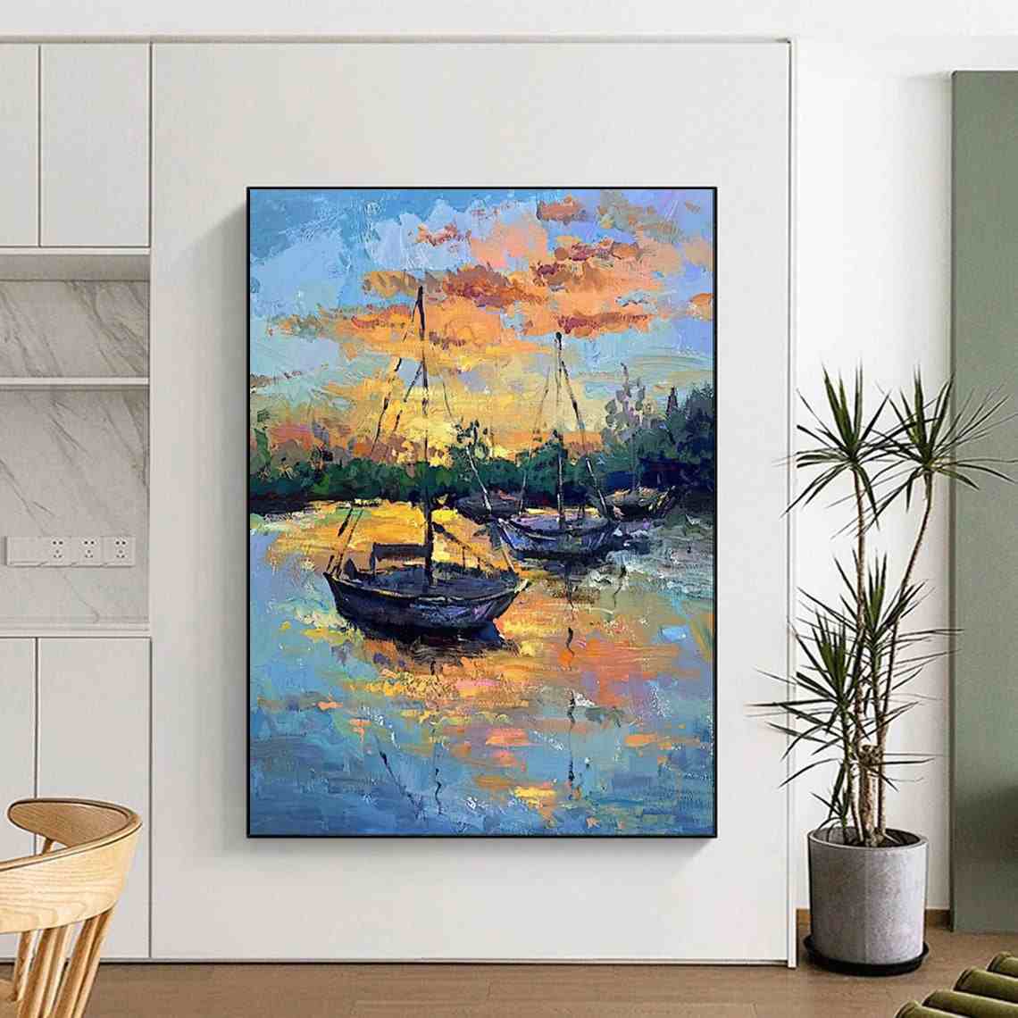 beach sunset abstract painting design 7